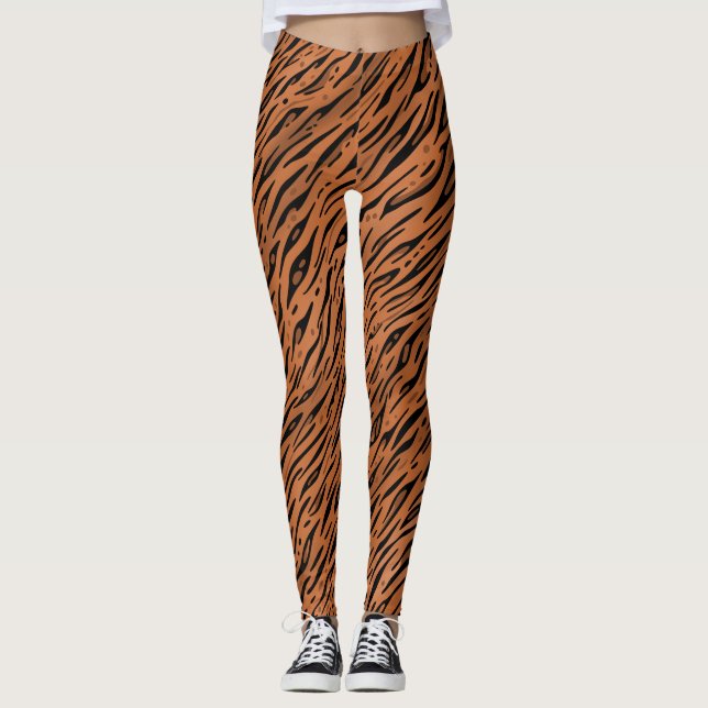 Bengal Tiger Strip Druck Leggings (Front)