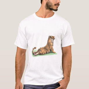 Bengal Tiger Yoga Pose Meditation Zen Workout Exer T-Shirt