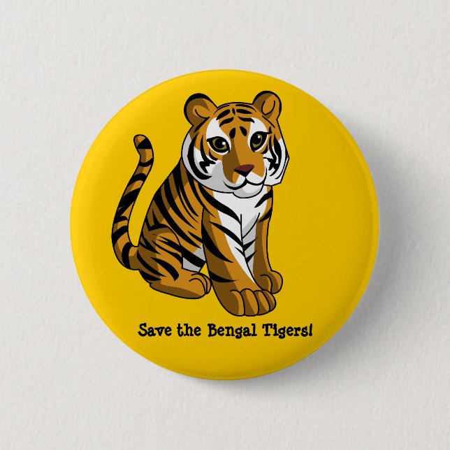 Bengal Tigers 2 Inch Round Button (Front)
