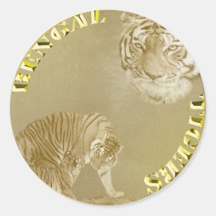 Bengal Tigers Gold Coin, Round Stickers