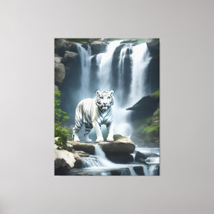 Bengal White Tiger in Nature Canvas Print