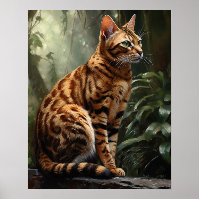Bengale Cute Art Chat Poster (Devant)