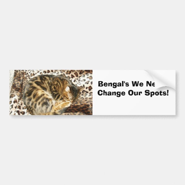 Bengal's Never Change Their  Spots! Bumper Sticker (Front)