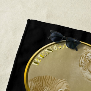Bengals Tigers Gold Coin,  Beach Towel