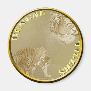 Bengals Tigers Gold Coin,  Magnet