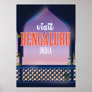 Bengaluru india affiche de voyage vintage