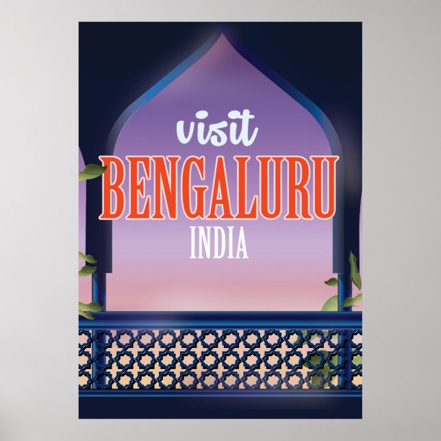 Bengaluru india affiche de voyage vintage (Devant)