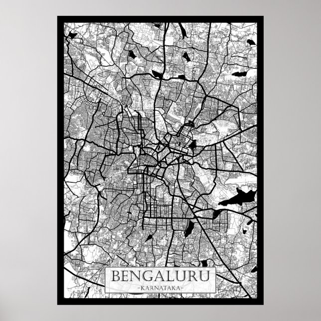 Bengaluru Karnataka Map Poster (Front)