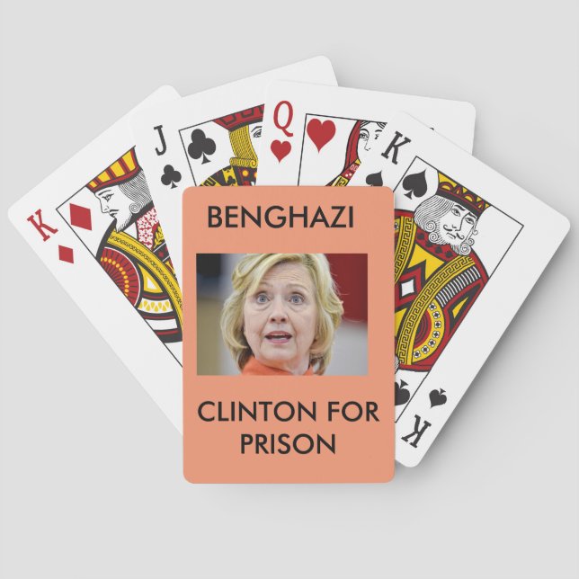 BENGHAZI CLINTON FOR PRISON PLAYING CARDS (Back)