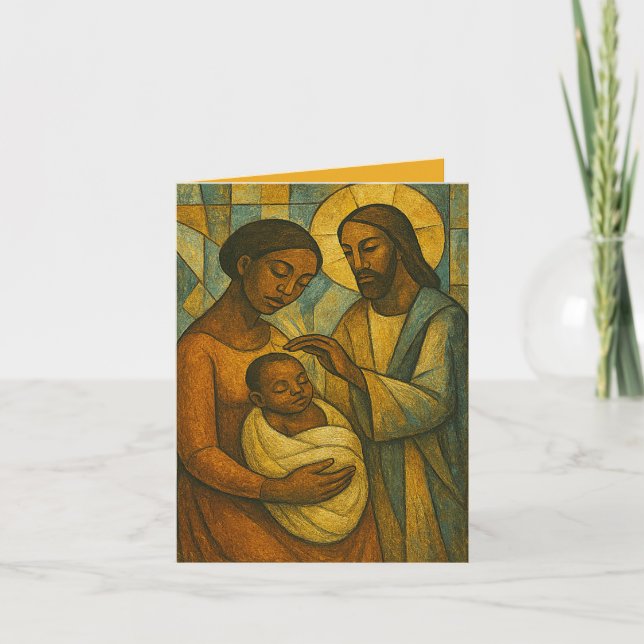 Béni Par Jésus Carte De Voeux Afro-Américaine (Devant)