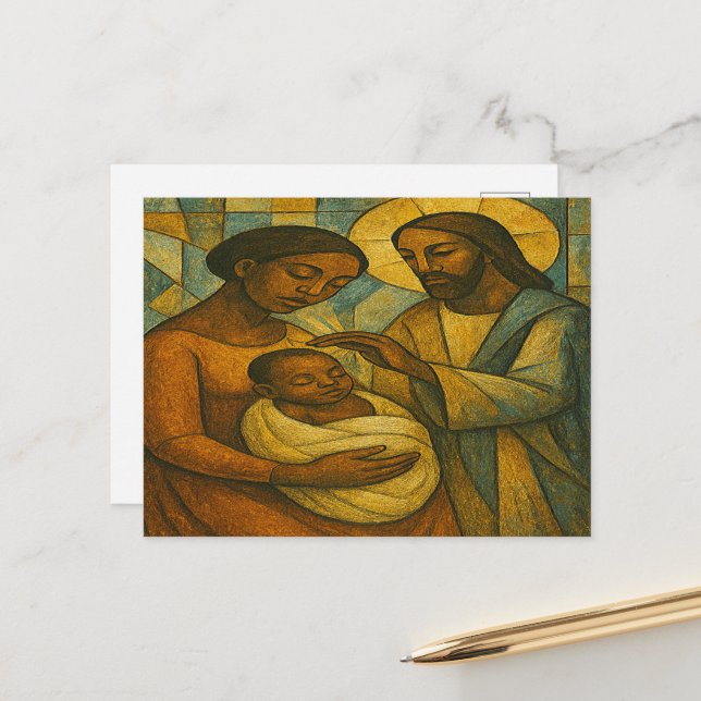 Béni Par Jésus Carte Postale Africaine-Américaine (Devant/Arrière en situation)