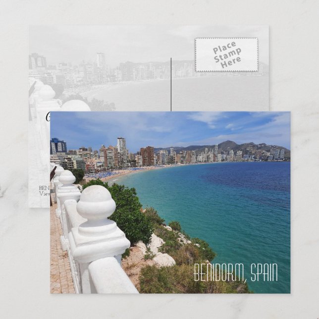 Benidorm Playa Levante Beach and Ocean Postcard (Front/Back)