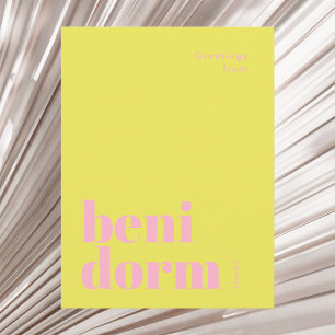 Benidorm Spain modern typography Postcard