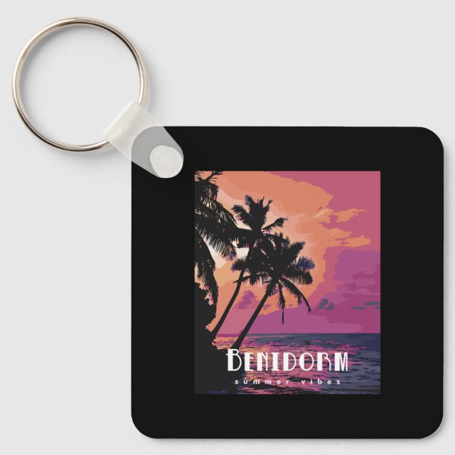Benidorm Spain Summer Vibes Beach  Keychain (Front)