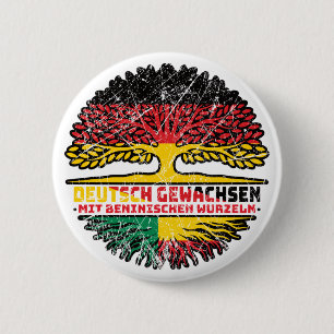 Benin Beninisch Deutsch Deutschland Baum Wurzel 2 Inch Round Button