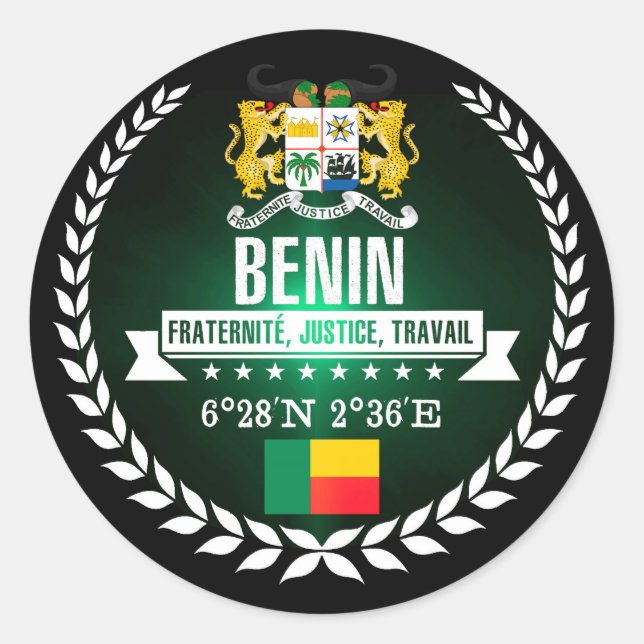 Benin Classic Round Sticker (Front)