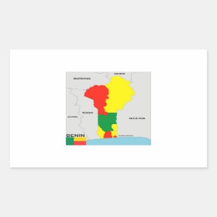 benin country map flag sticker