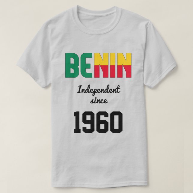 Bénin Drapeau Fête de l'Indépendance T-shirt (Design devant)