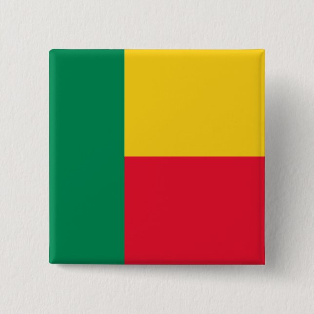 Benin Flag 2 Inch Square Button (Front)