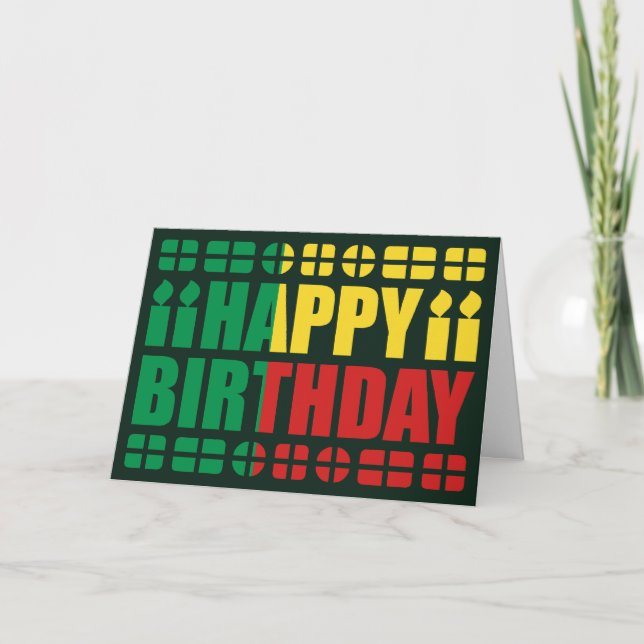 Benin Flag Birthday Card (Front)