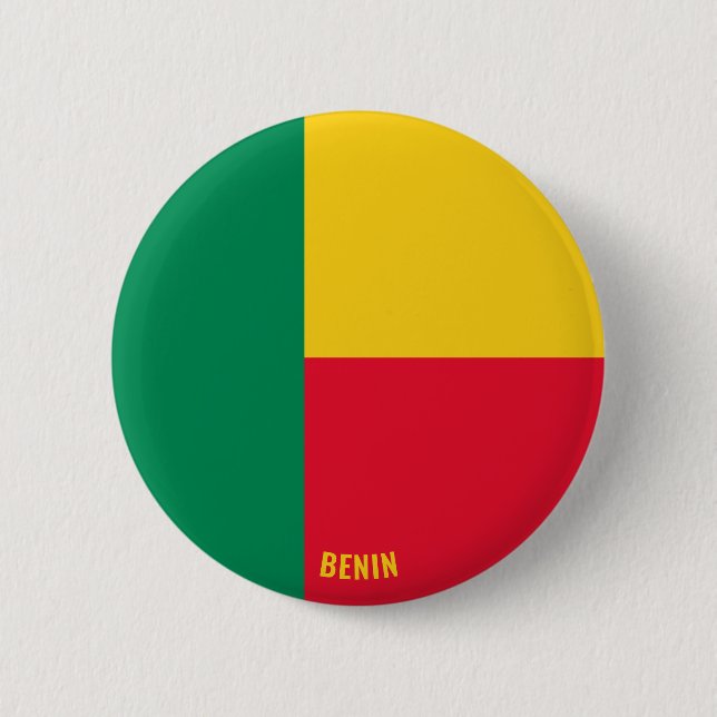 Benin Flag Charming Patriotic 2 Inch Round Button (Front)