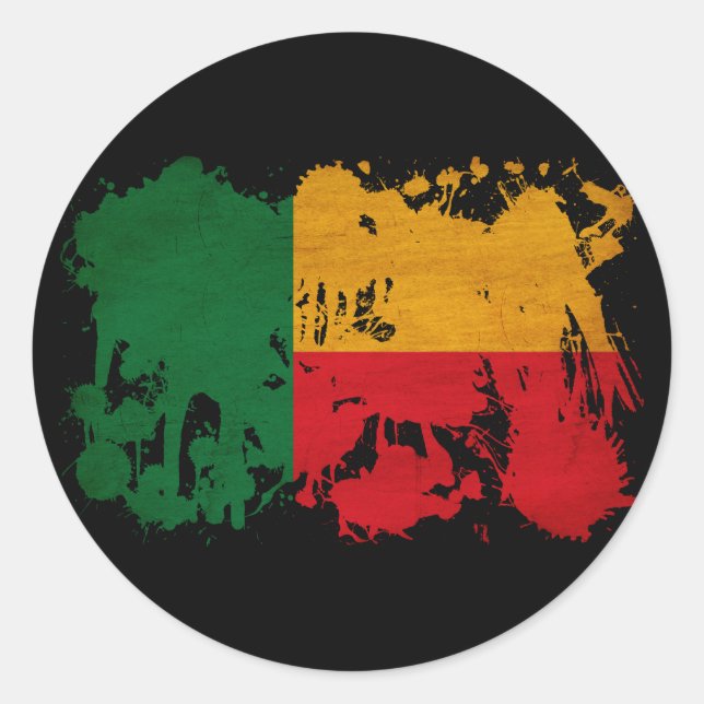 Benin Flag Classic Round Sticker (Front)