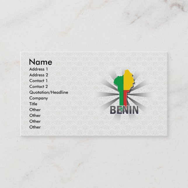 Benin Flag Map 2.0 Business Card (Front)