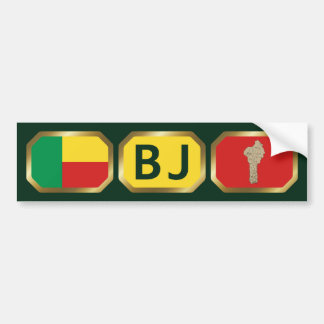 Benin Flag Map Code Bumper Sticker