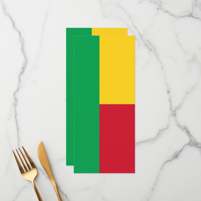 Benin flag menu (Front/Back In Situ)