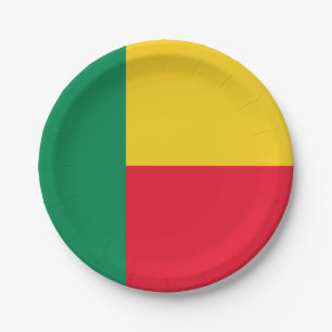 Benin Flag Paper Plate