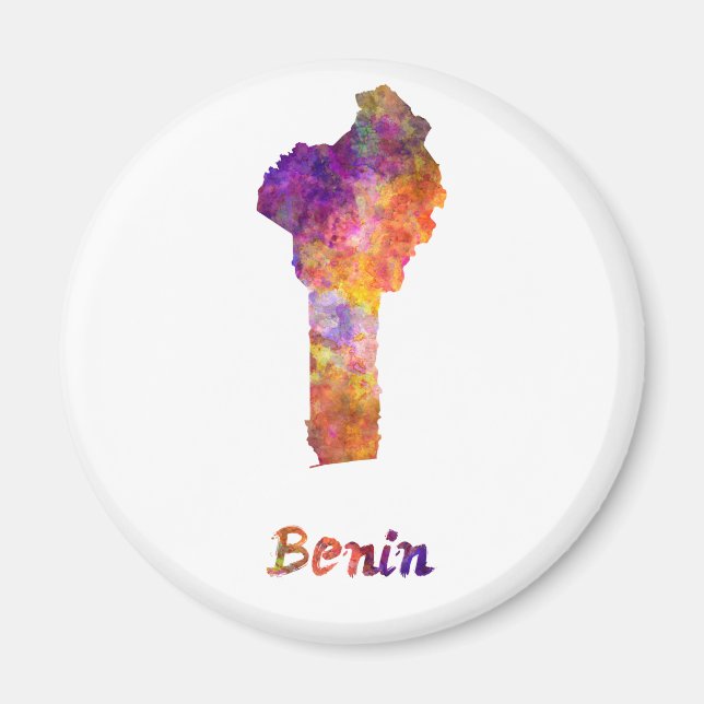 Benin in watercolor magnet (Front)