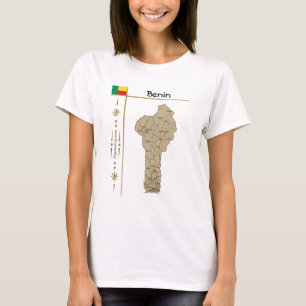 Benin Map + Flag + Title T-Shirt