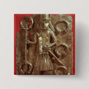 Benin plaque 2 inch square button