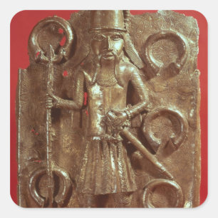 Benin plaque square sticker