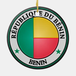 Benin Round Emblem Ceramic Ornament