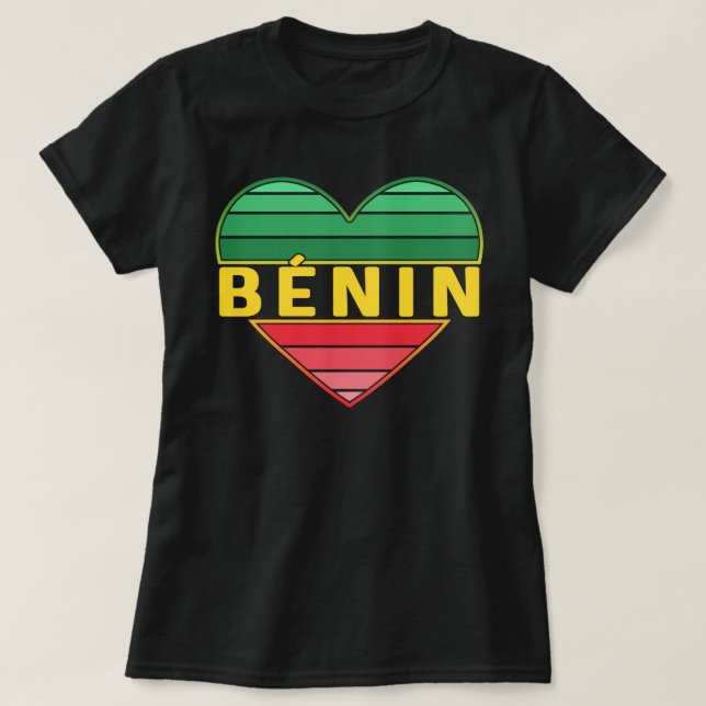 Beninese Heart, I Love Benin T-Shirt (Design Front)