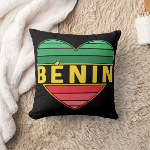 Beninese Heart, I Love Benin Throw Pillow