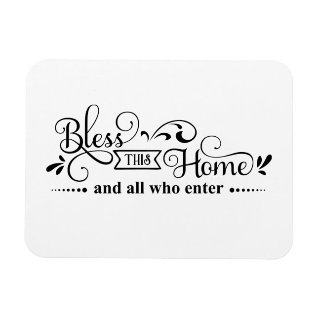 Bénir cette maison Magnet noir et blanc (Horizontal)