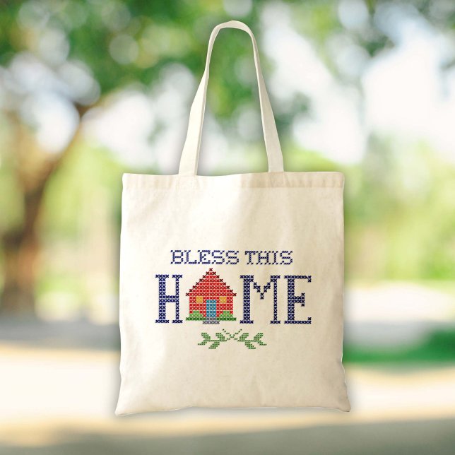 Bénissez ce Sac fourre-tout domestique (Carry blessings with you wherever you go with our "Bless This Home" tote bag.)