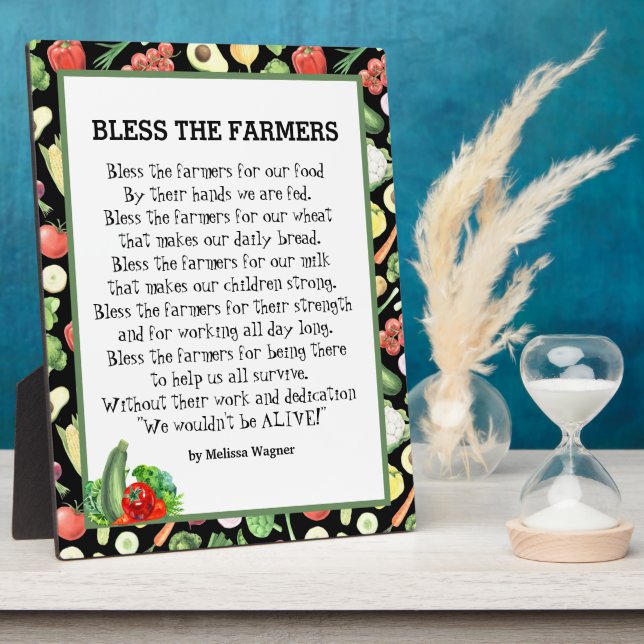 Bénissez les agriculteurs poème Plaque (Côté)