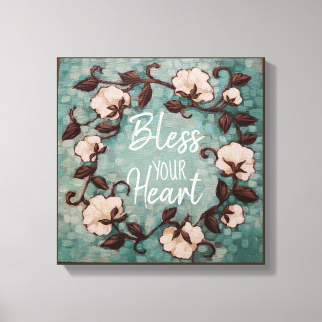 "Bénissez votre coeur" Toile étirée en fer de coto (Recto)