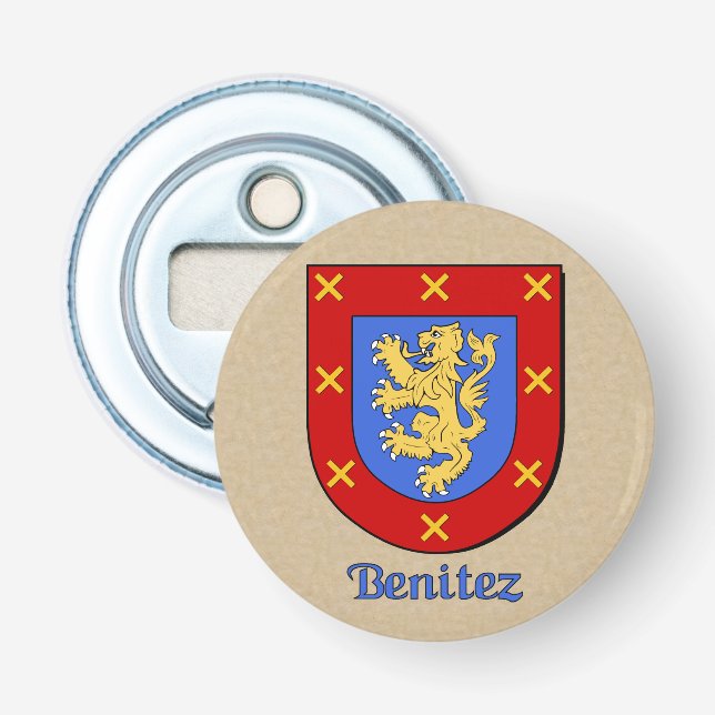 Benitez Historical Arms Shield Bottle Opener (Front)