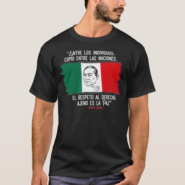 Benito Juarez Mexican Flag Mexico Pride Mens T-Shirt (Front)