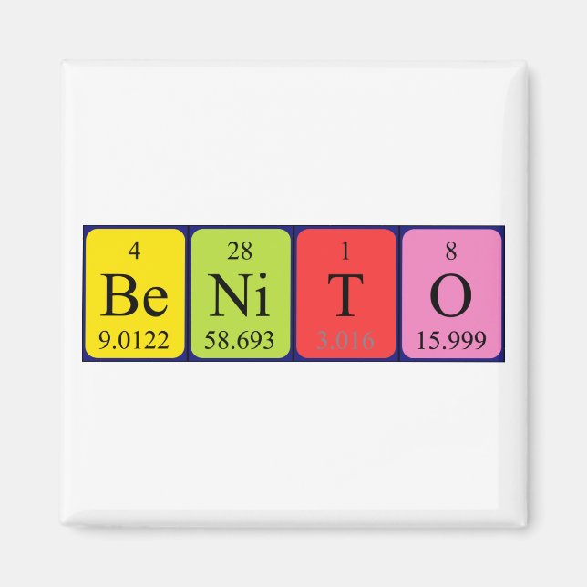 Benito periodic table name magnet (Front)