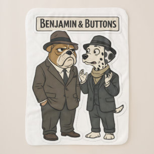 Benjamin and buttons detective duo fleece blanket