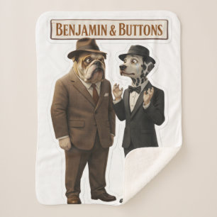 Benjamin and buttons detective duo fleece blanket