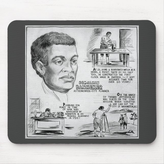 Benjamin Banneker American Black Inventor Mouse Pad (Front)