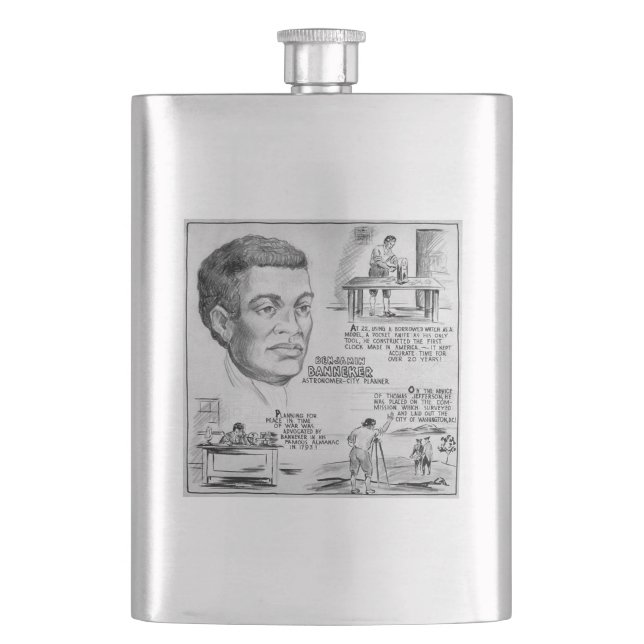 Benjamin Banneker: Black Scientist & Revolutionary Hip Flask (Front)