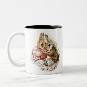 Benjamin Bunny and Peter Rabbit plan their raid Two-Tone Coffee Mug