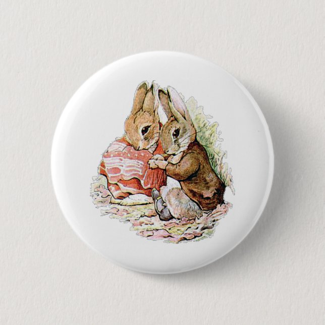 Benjamin Bunny stumbled upon Peter Rabbit 2 Inch Round Button (Front)